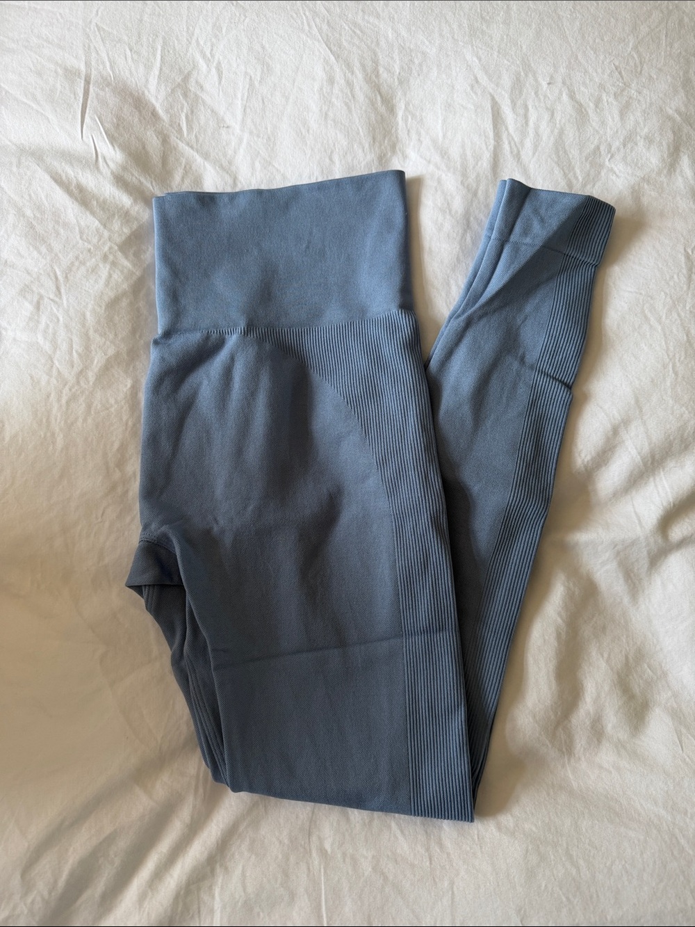High-Waist Seamless Leggings in Slate Blue